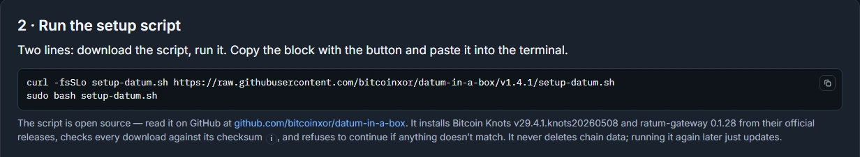 The two setup lines on xorpool.com