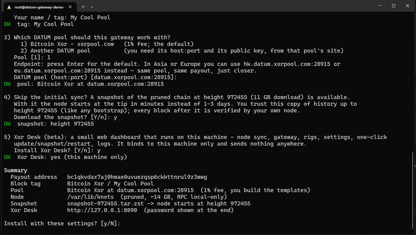 Summary before installing